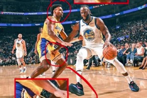 球迷放大赛场细节：追梦突破过程中居然抓住了布朗尼的那个地方……